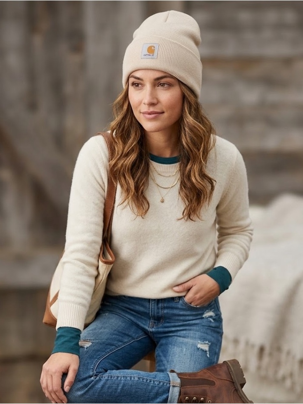 Carhartt Rib Knit Beanie - Light Beige